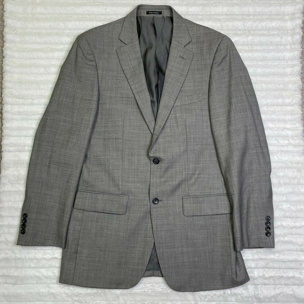 Pronto Uomo Mens‎ 40 L Long Gray Wool Blazer Sport Coat Suit Jacket